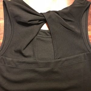 Black tank top with cutout in the back